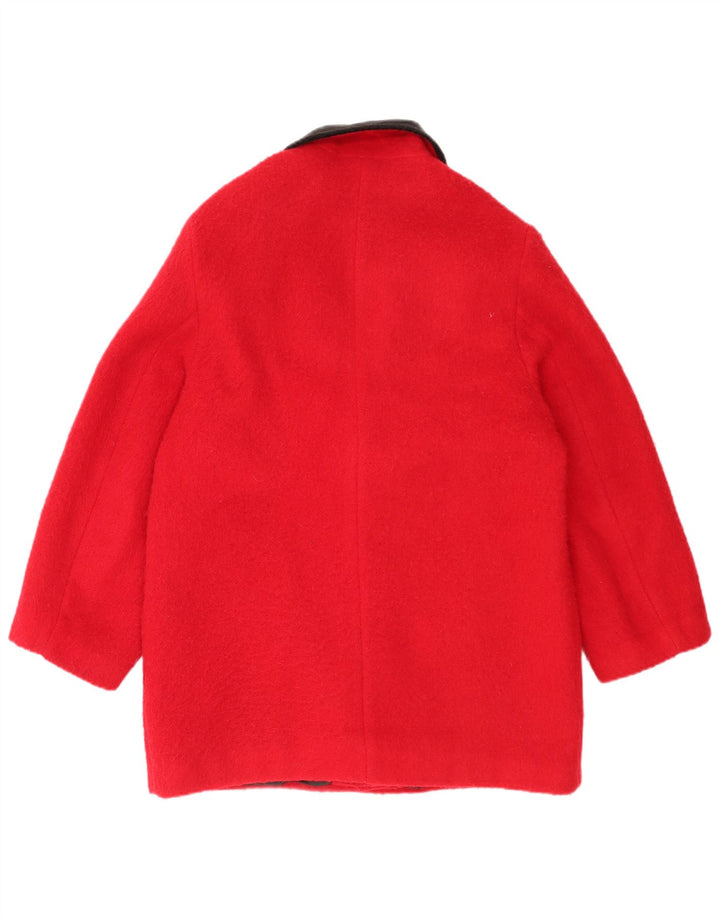 C&A Abrigo cruzado de manga 3/4 para mujer UK 44 Lana roja mediana