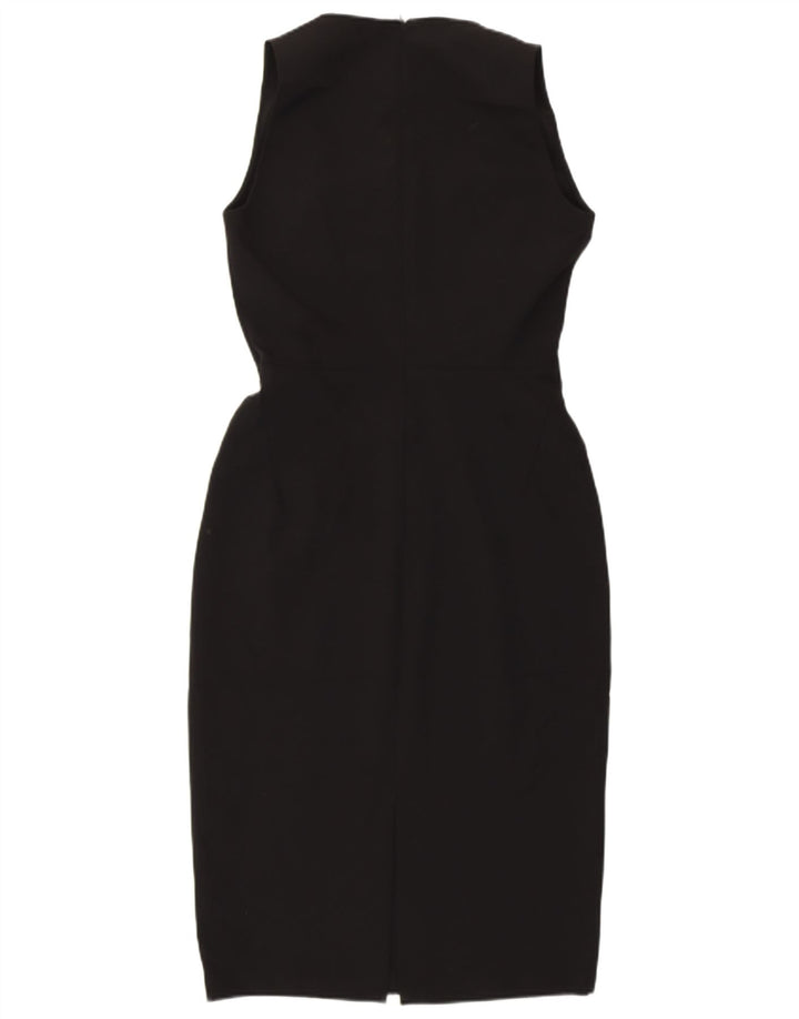 Zara Mujer Vestido Ajustado Sin Mangas UK 40 Mediano Poliéster Negro