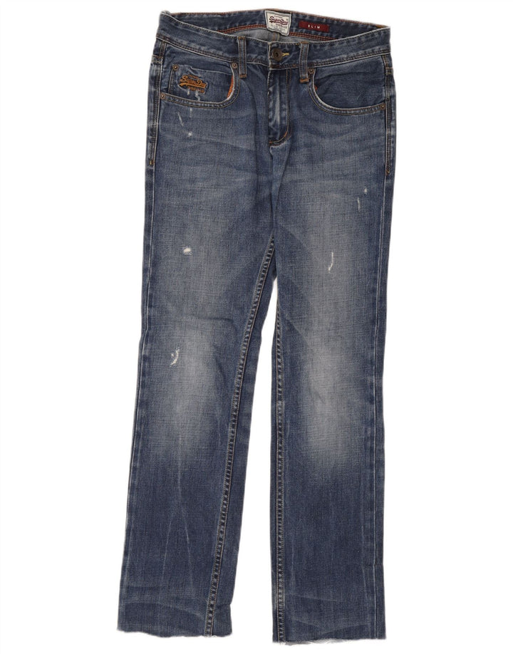 Superdry Vaqueros Slim Desgastados Para Mujer W28 L32 Algodón Azul