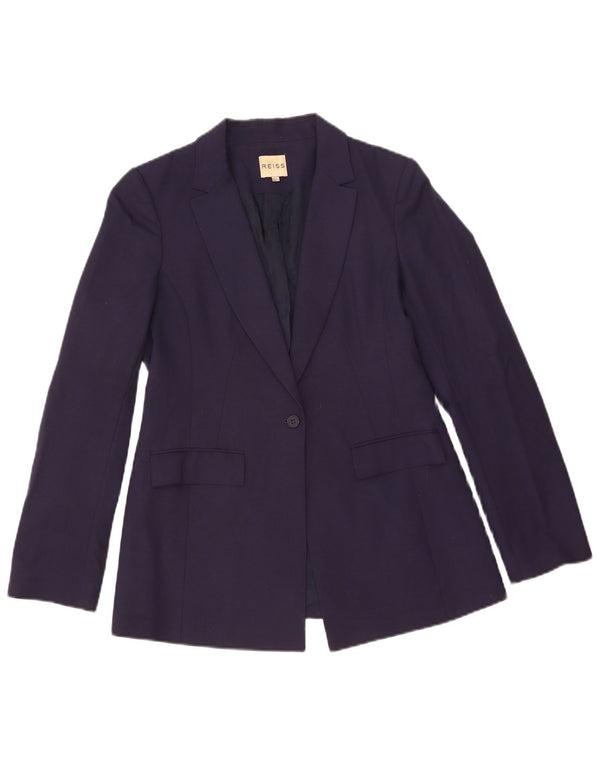 Reiss Chaqueta tipo blazer con 1 botón para mujer UK 10 Small Viscosa azul marino