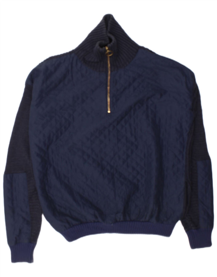 Topshop Jersey extragrande con cuello y cremallera para mujer UK 12 Medium Azul marino