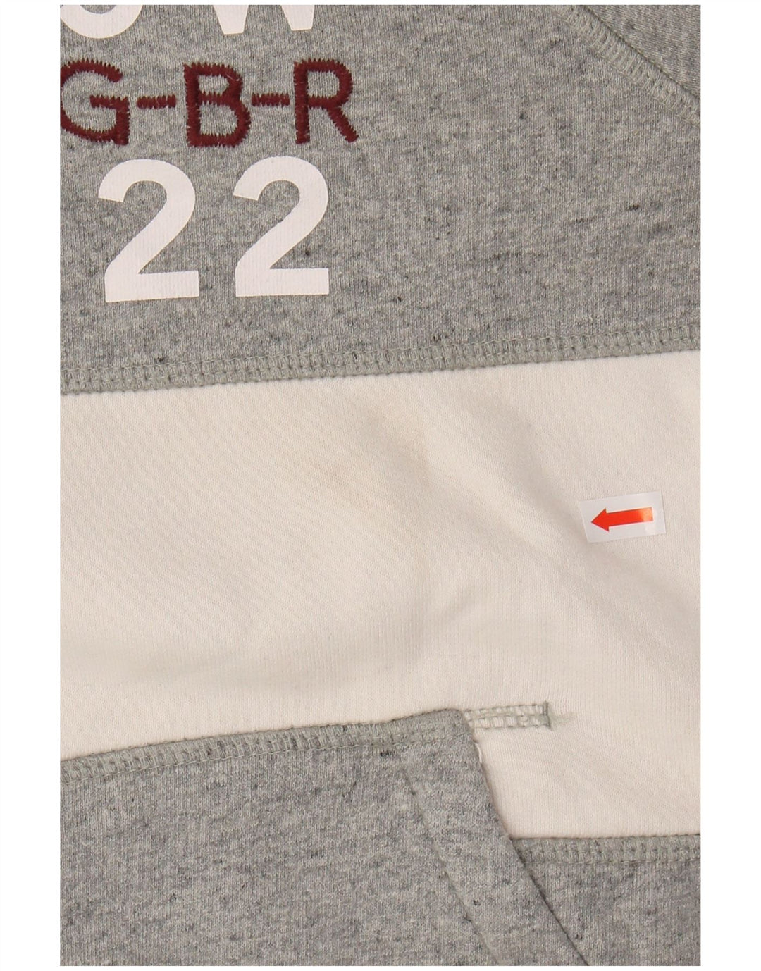 JACK WILLS Jersey con capucha gráfico para mujer Reino Unido 12 Bloque de color gris medio