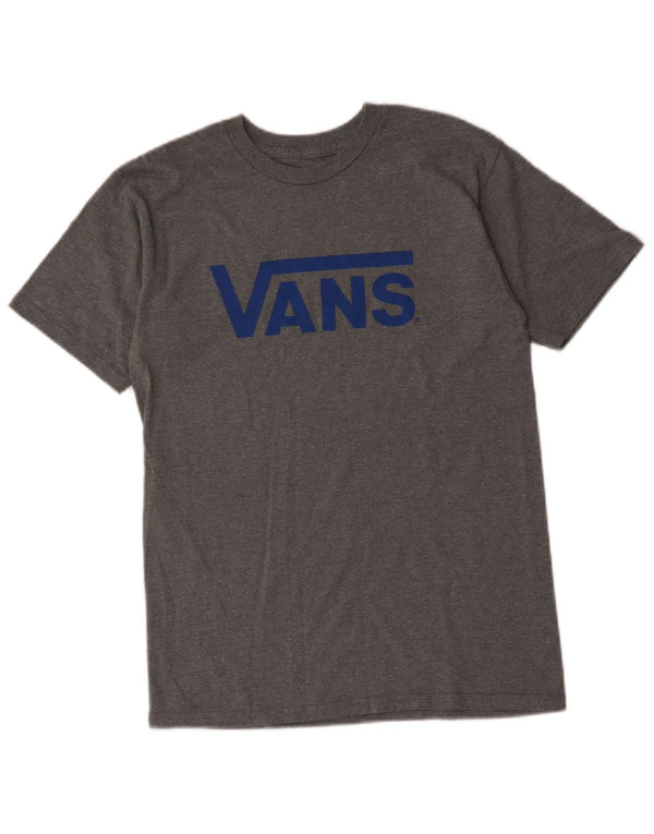 Vans - Camiseta gráfica para hombre, talla pequeña, algodón gris
