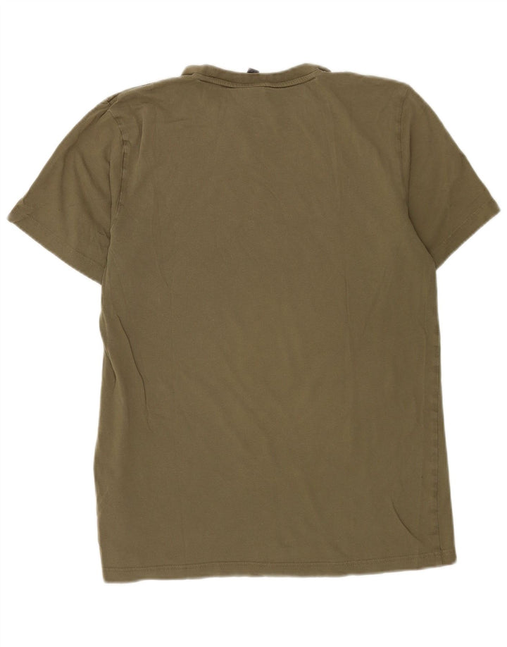 Adidas Hombre Camiseta Gráfica Top Medium Khaki Algodón