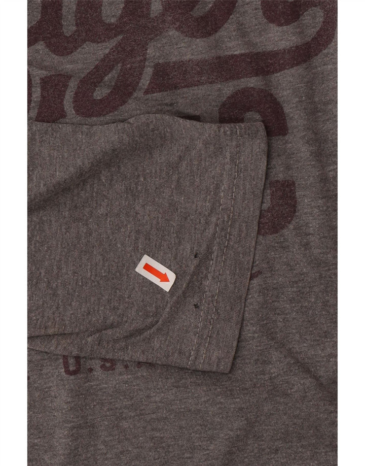 TOMMY HILFIGER Top gráfico para hombre de manga larga de algodón gris grande