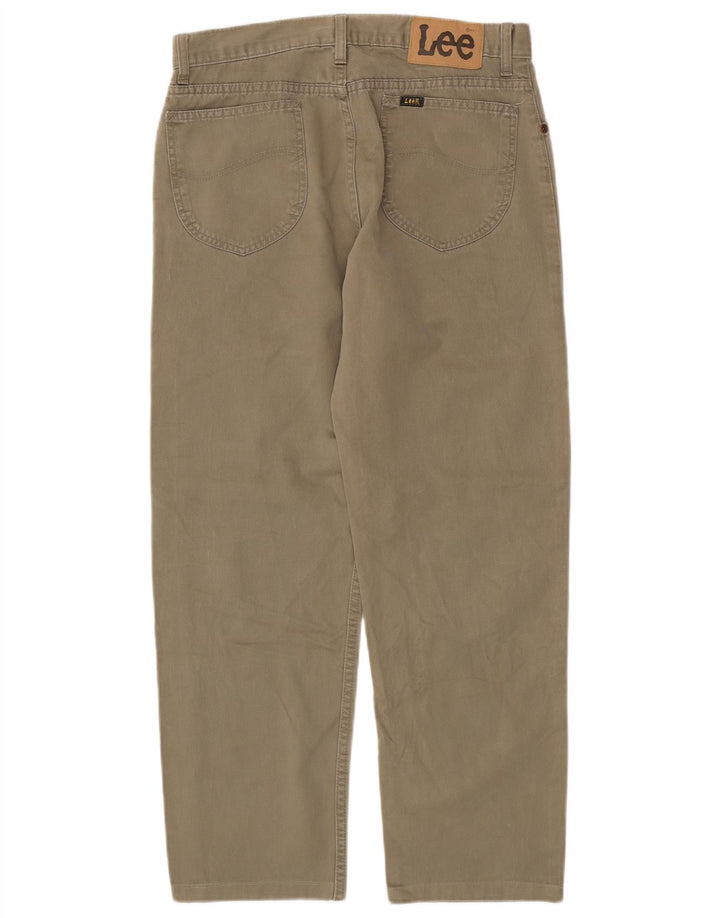 LEE Pantalones informales rectos Brooklyn para hombre W32 L30 Algodón caqui