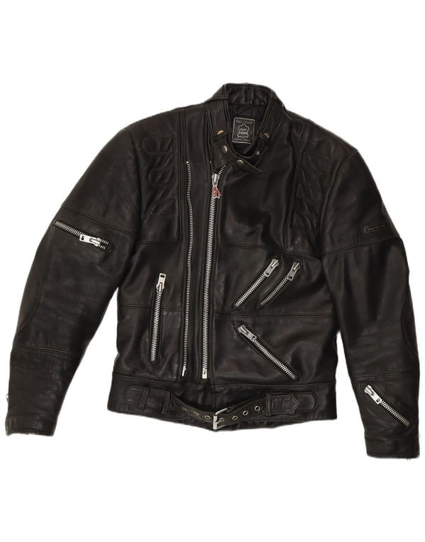 Hein Gericke Chaqueta de cuero para hombre UK 38 Medium Black Leather