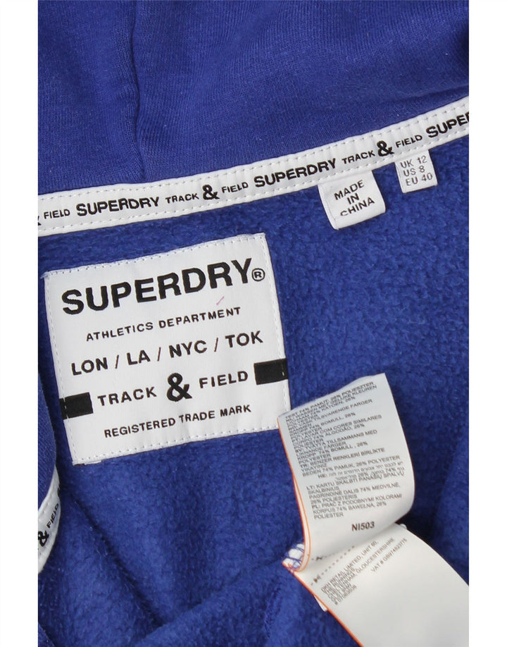 Superdry Sudadera con capucha y cremallera gráfica para mujer Reino Unido 40 Algodón azul medio