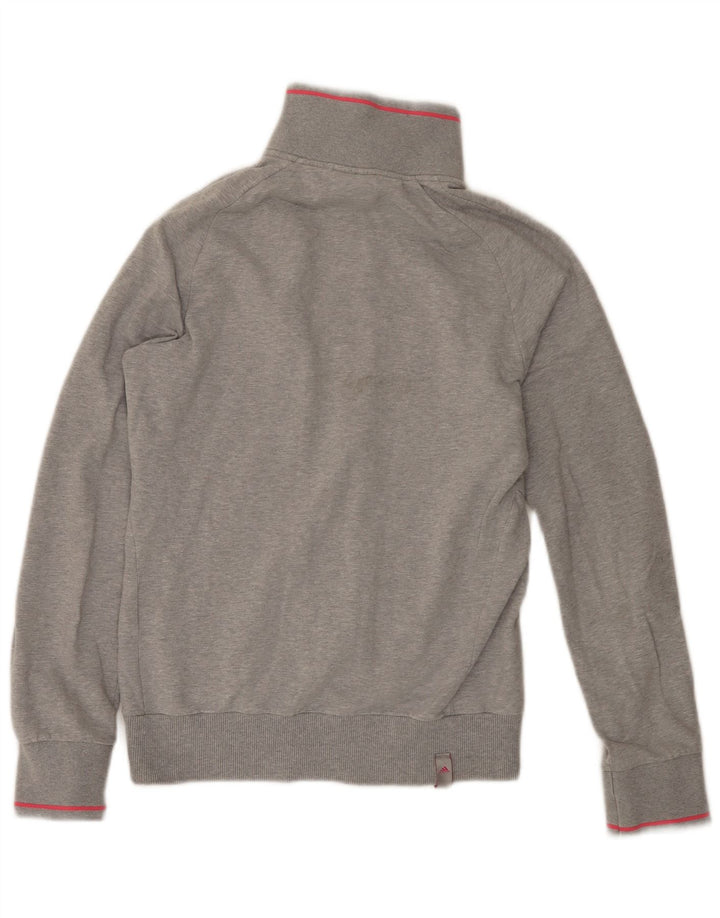 Adidas Mujer Chándal Top Chaqueta Reino Unido 10 Pequeño Gris Algodón
