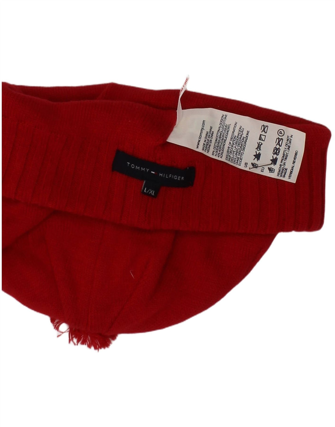 Tommy Hilfiger Gorro de Punto para Mujer Grande/XL Algodón Rojo