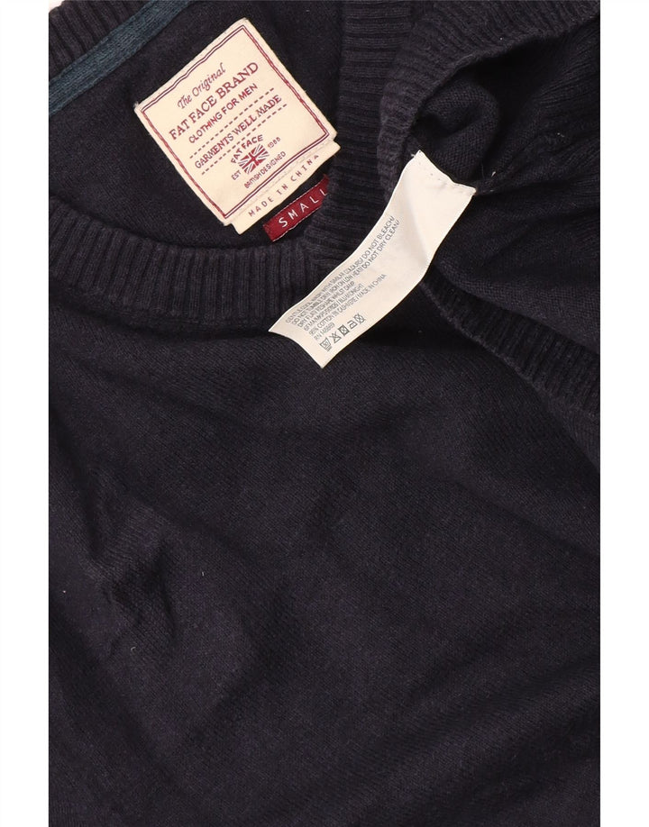 Jersey con cuello en V para hombre Fat Face Small Azul marino Algodón