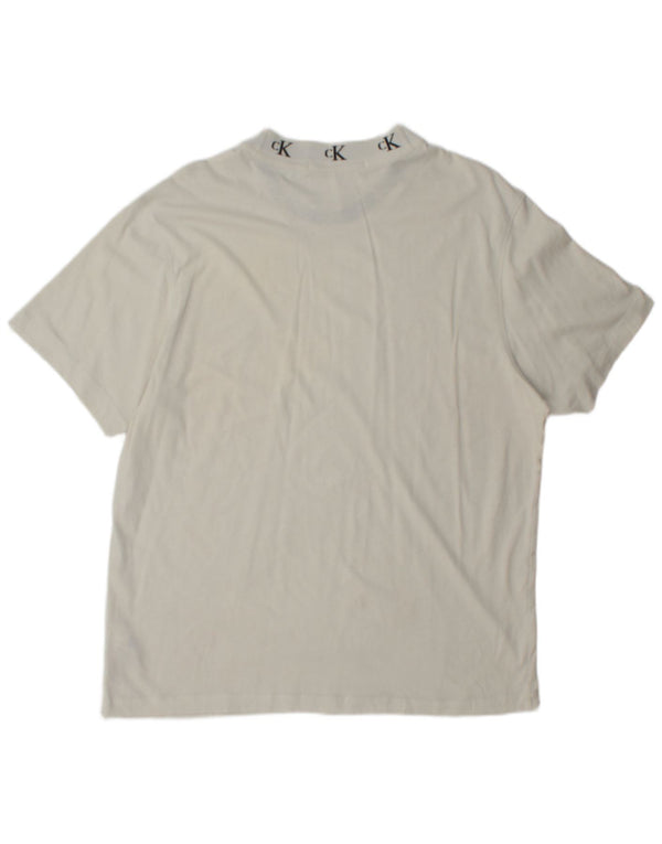 Calvin Klein Jeans Camiseta gráfica para hombre Top XL Algodón blanco