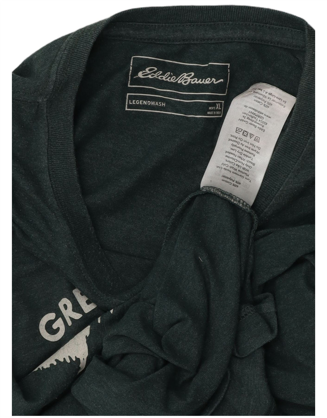 EDDIE BAUER Camiseta gráfica para hombre Top XL Algodón verde