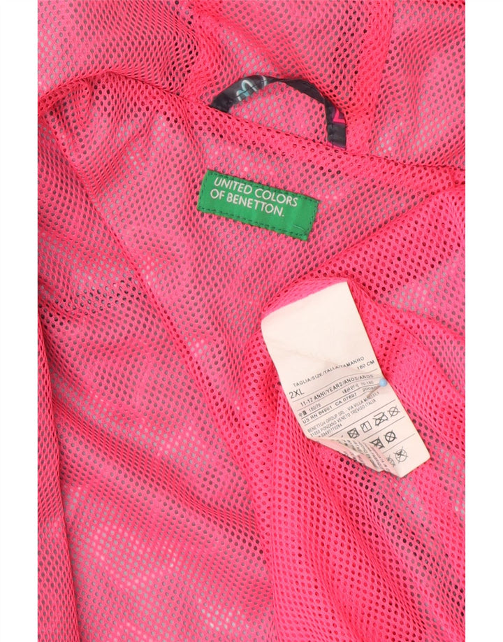 BENETTON Chaqueta impermeable con capucha para niña 11-12 años 2XL Gris Corazón