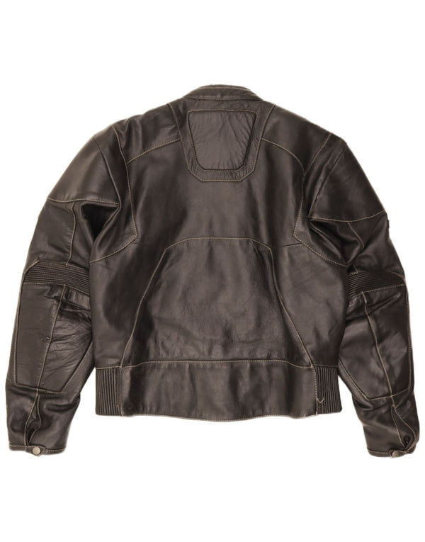 POLO Chaqueta de cuero para mujer UK 14 Medium Black Leather