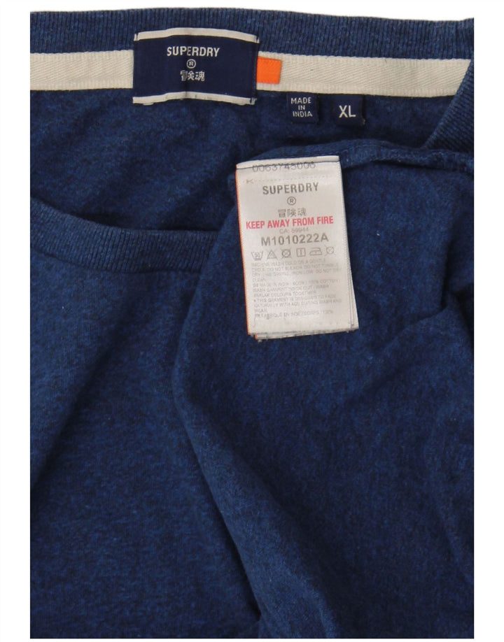 Superdry Hombre Camiseta Top XL Azul Marino Algodón