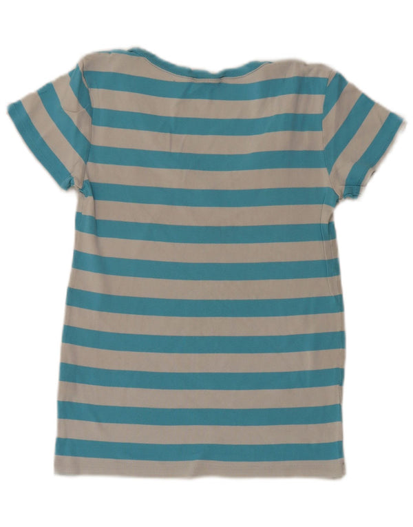 Ralph Lauren Camiseta para mujer Top UK 12 Algodón a rayas azul medio