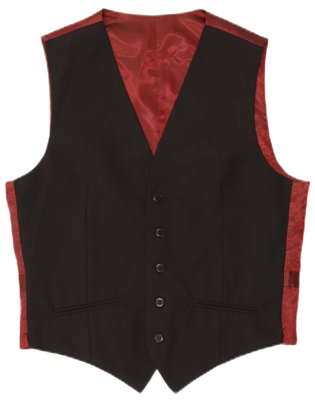 Marks & Spencer Chaleco De Hombre Pequeño De Lana Color Block Negro