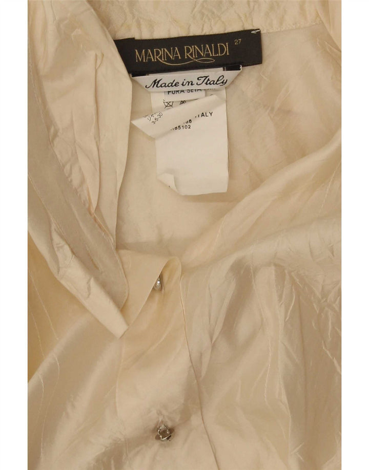 Blusa camisera extragrande para mujer Marina Rinaldi Talla 27 Seda beige grande