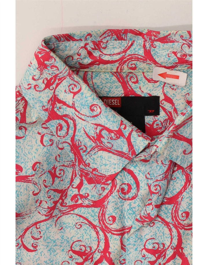 Diesel Camisa De Manga Corta Con Estampado Abstracto Para Hombre Azul Grande