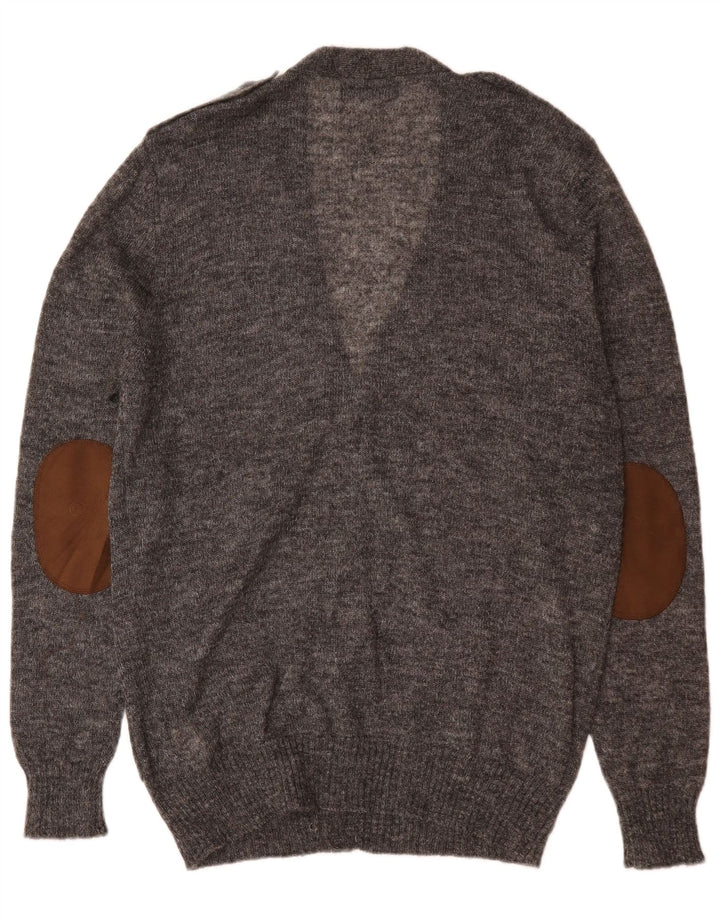 Zara Hombre Cárdigan Suéter XL Acrílico Moteado Gris
