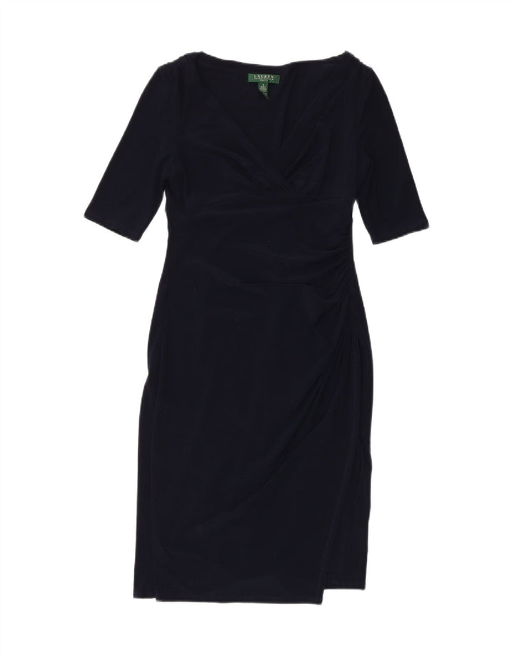 Ralph Lauren Vestido tubo para mujer US 6 Medio Azul Marino Poliéster