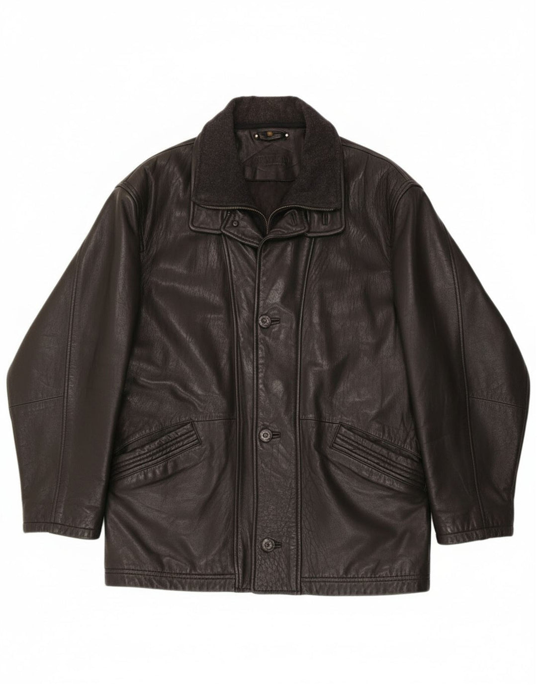 Trapper Chaqueta de cuero para hombre EU 52 XL Cuero negro