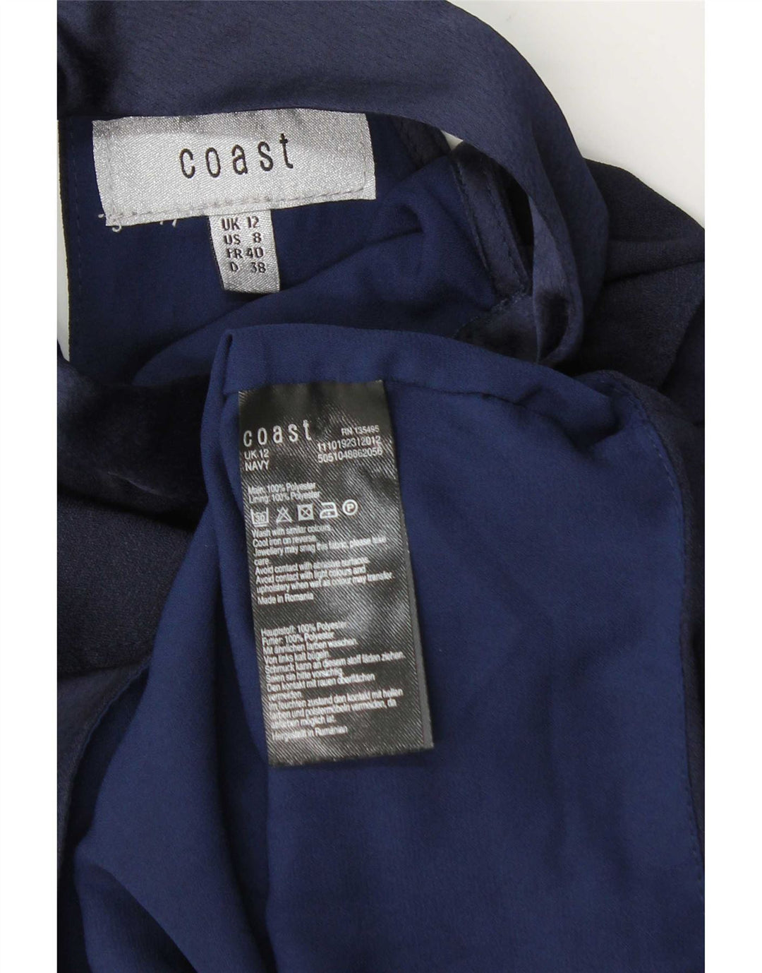 Coast Top Halter con Hombros Descubiertos para Mujer UK 40 Medio Poliéster Azul Marino