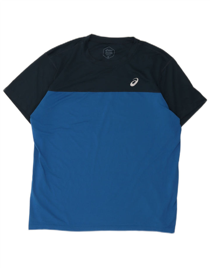 Asics - Camiseta para hombre, talla grande, color azul, poliéster