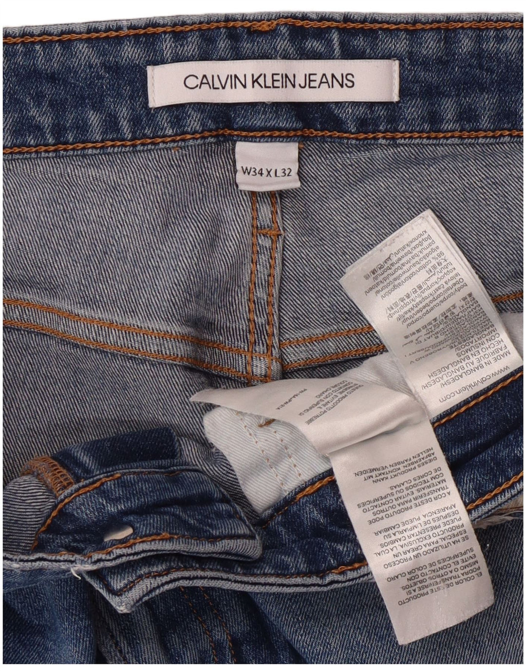Calvin Klein Jeans ajustados para hombre W34 L28 Algodón azul