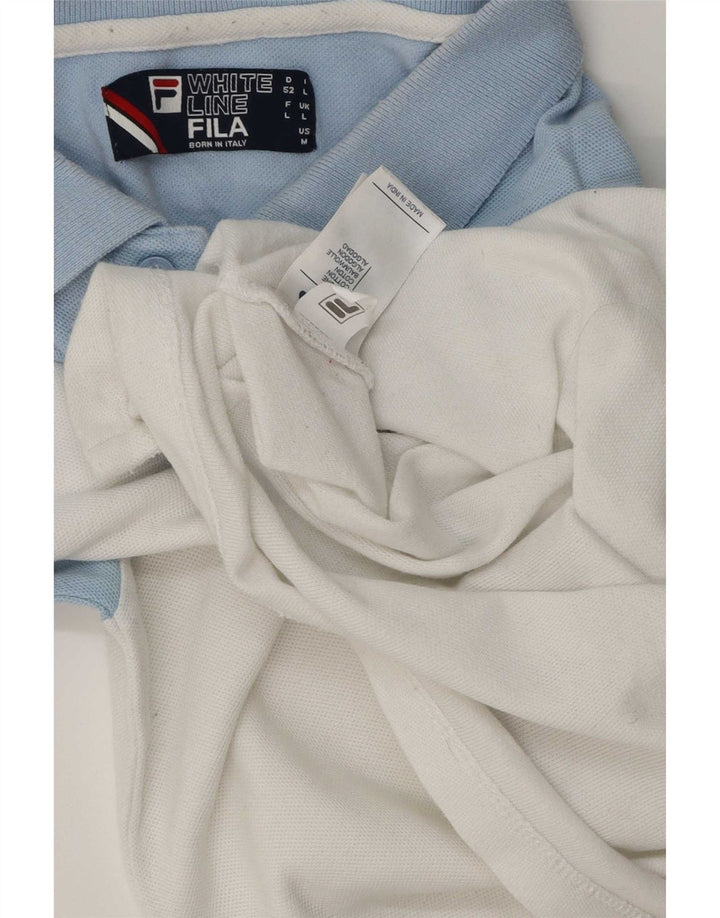Fila Polo para hombre de algodón color block blanco grande