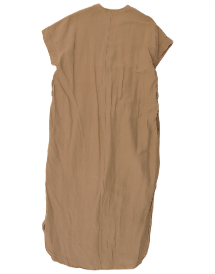 Zara Mujer Vestido Recto Extragrande UK 6 XS Beige
