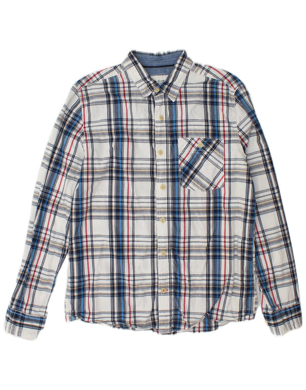 Fat Face Mens Shirt Medium White Check Cotton