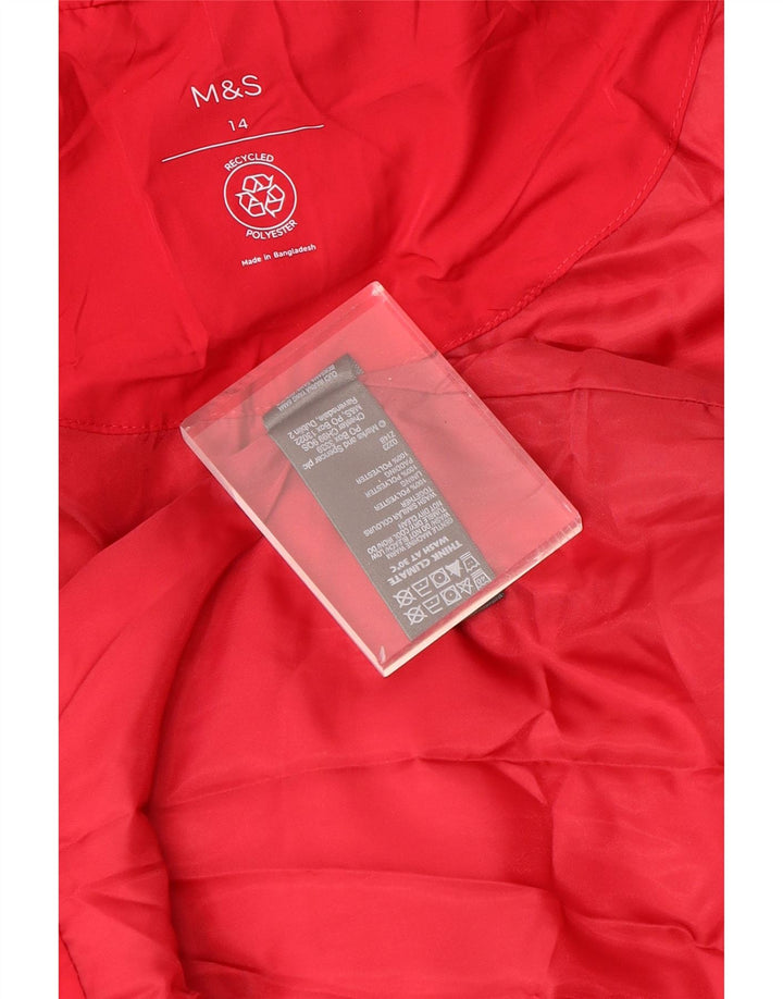 Marks & Spencer Abrigo acolchado para mujer UK 44 Grande Poliéster rojo