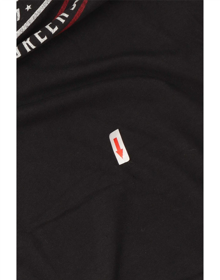 Wrangler Top gráfico para hombre de manga larga de algodón negro mediano