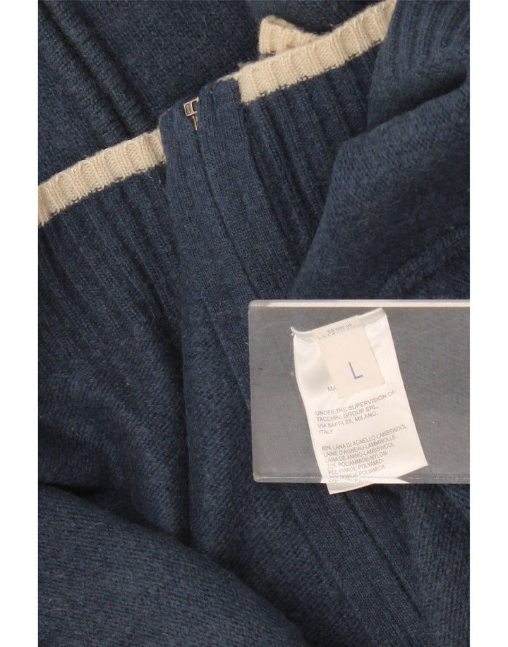 Sergio Tacchini - Cárdigan para mujer, talla 40, talla grande, lana de cordero azul marino