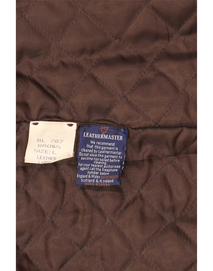 Vintage hombres cuero abrigo Reino Unido 40 grande marrón