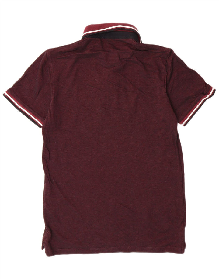 JACK & JONES Polo Hombre Algodón Burdeos Medio