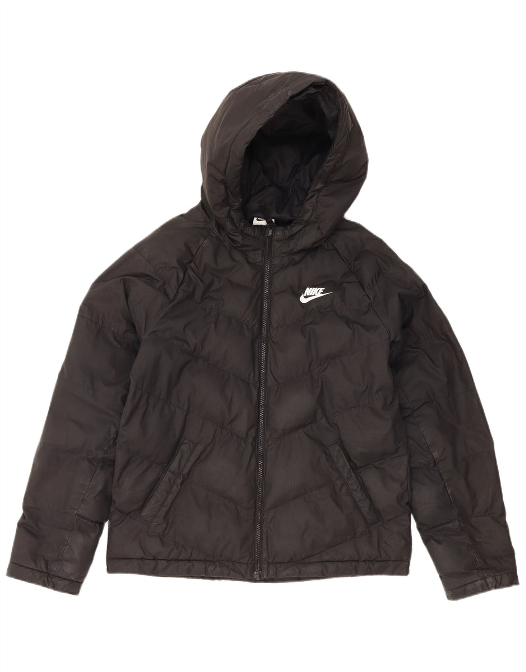 Nike Chaqueta acolchada con capucha para niños 12-13 años Grande Poliéster negro