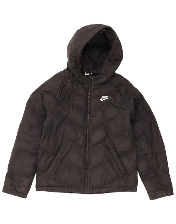 Nike Chaqueta acolchada con capucha para niños 12-13 años Grande Poliéster negro