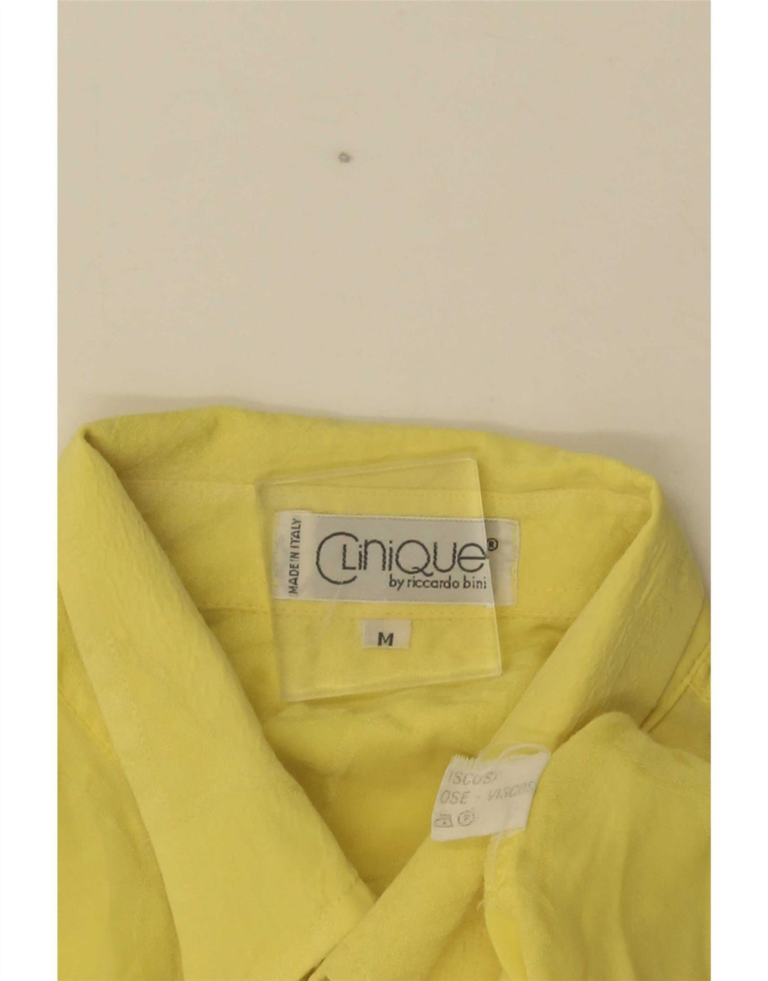 Camisa Clinique Hombre De Manga Corta Viscosa Amarilla Mediana