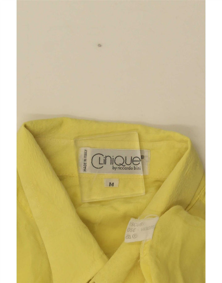 Camisa Clinique Hombre De Manga Corta Viscosa Amarilla Mediana