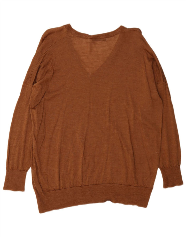 Zara Mujer Jersey con Cuello en V Jersey UK 44 Marrón Medio