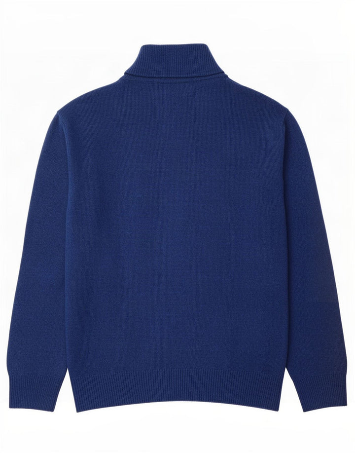 Kappa Mens Zip Neck Jumper Sweater Large Azul Marino Lana