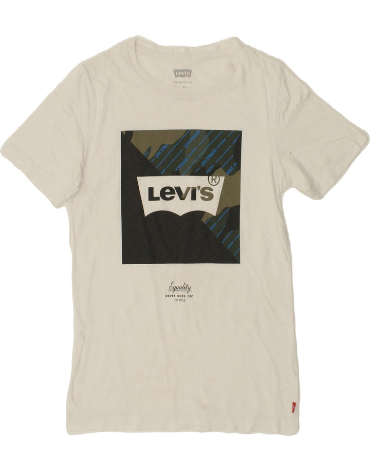 LEVI'S Boys Graphic T-Shirt Top 11-12 Years White Vintage Levi's and Second-Hand Levi's from Messina Hembry 