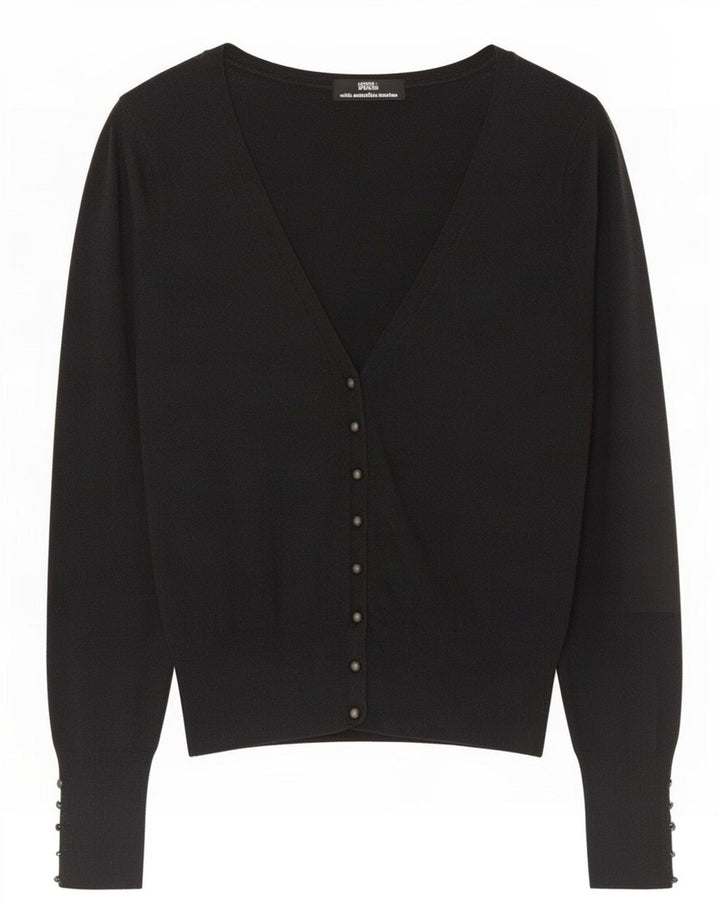 Marks & Spencer - Cárdigan para mujer, talla 10, lana merina gris pequeña