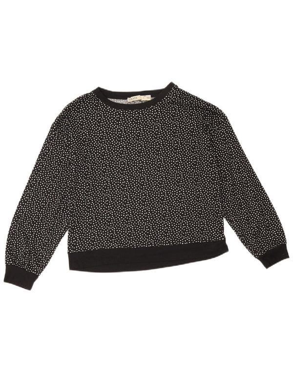 Oasis Mujer Crop Oversize Sudadera Jumper UK 10 Small Black Polka Dot
