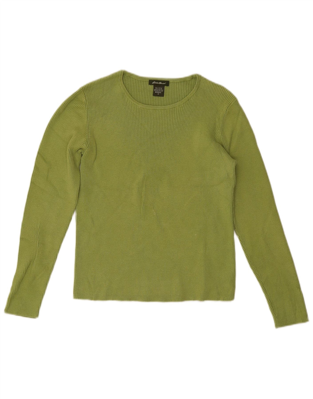 Eddie Bauer Top corto para mujer de manga larga UK 12 Algodón verde medio