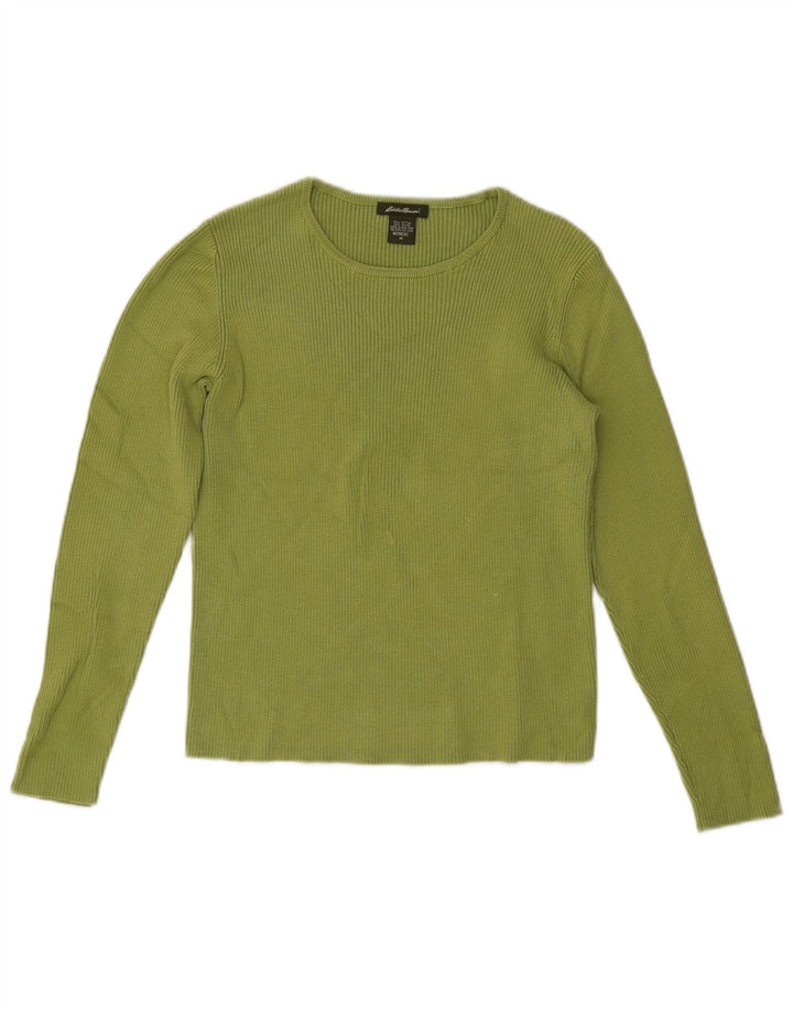 Eddie Bauer Top corto para mujer de manga larga UK 12 Algodón verde medio