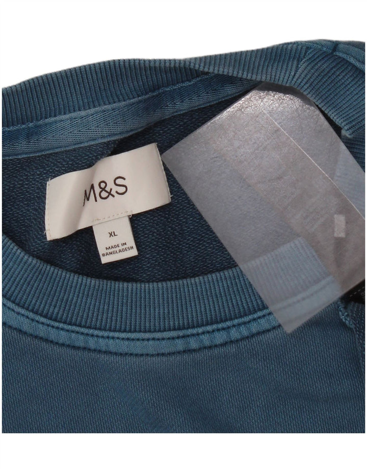 Marks & Spencer Hombre Sudadera Jumper XL Azul Algodón